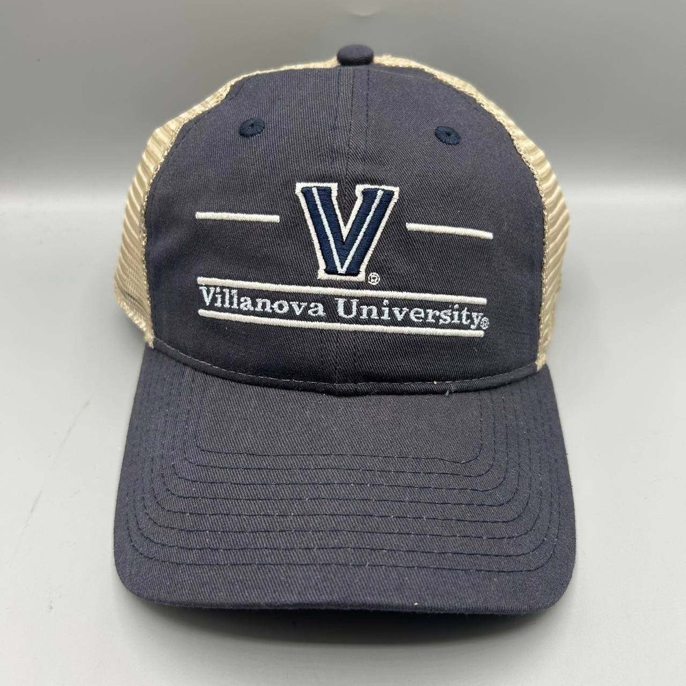 Villanova University Trucker Hat Men Blue Tan The Game Snap Back Cap New